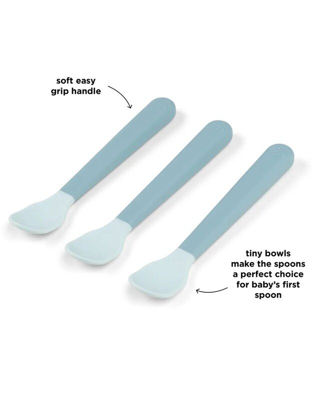 Done by Deer lengvai sugriebiami kūdikio šaukšteliai Foodie, 3 vnt, mėlyni