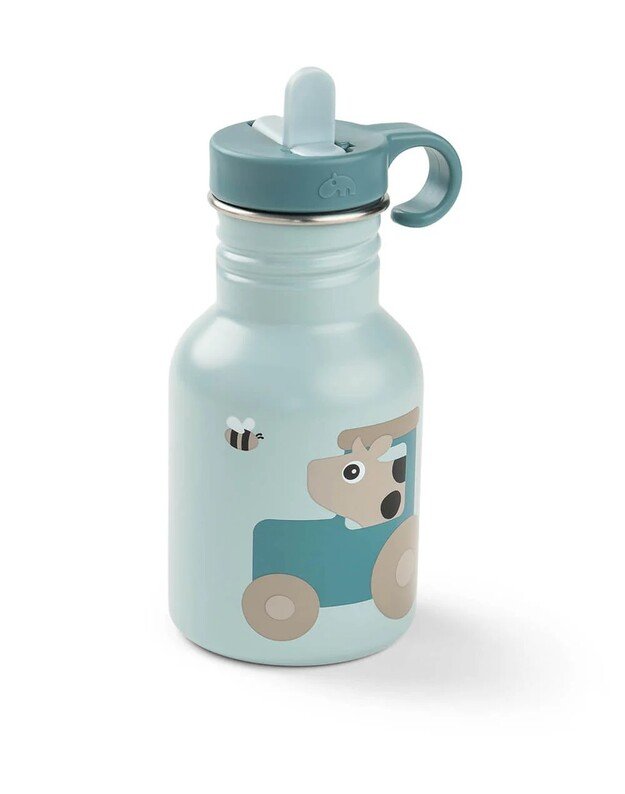 Done by Deer nerūdijančio plieno gertuvė su šiaudeliu Tiny Farm, mėlyna