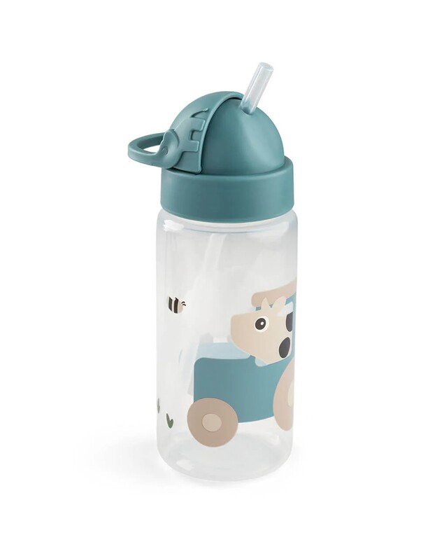 Done by Deer gertuvė su šiaudeliu Tiny Farm, 350ml, mėlyna