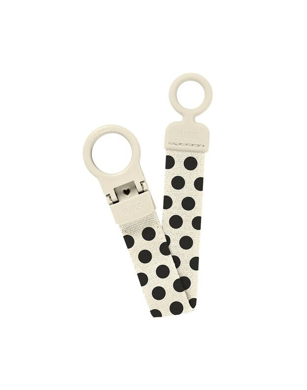 BIBS Studio čiulptuko laikiklis Loop Polka Dot Ivory / Black