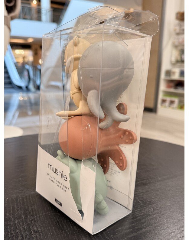 Mushie silikoniniai vonios žaislai Sealife, 4 vnt. (pažeista)