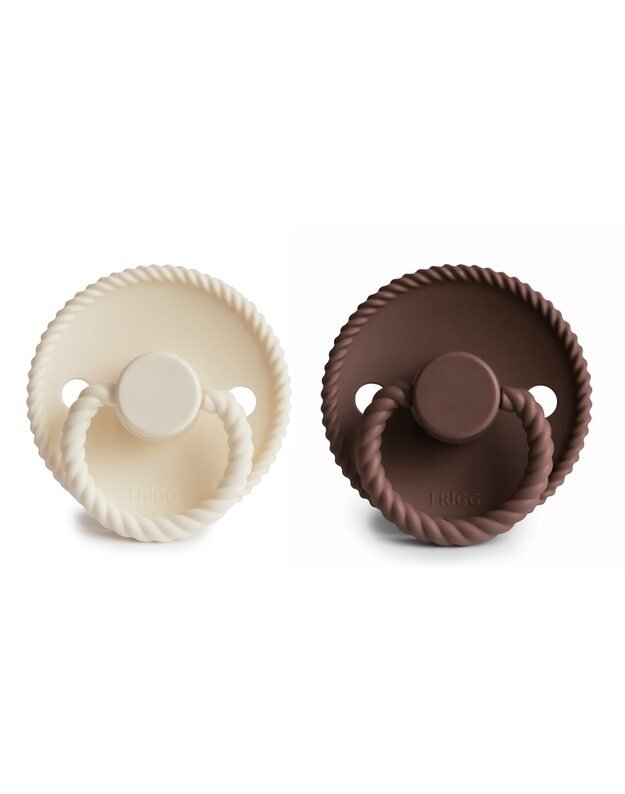FRIGG Rope silikona māneklītis Cream/Cocoa, 2gab, dažādi izmēri