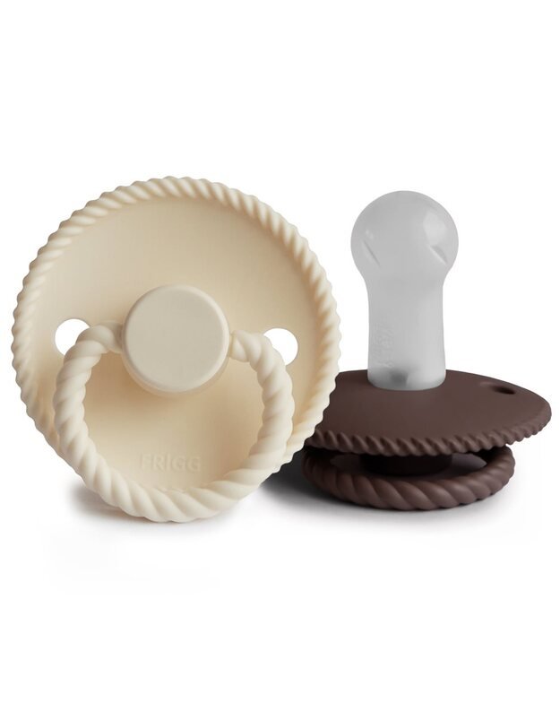 FRIGG Rope silikona māneklītis Cream/Cocoa, 2gab, dažādi izmēri