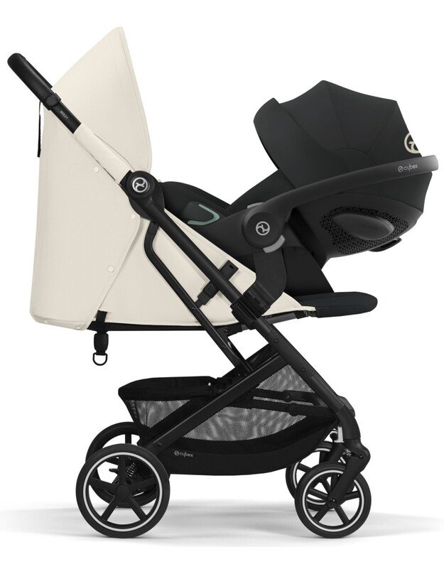 Vežimėlis Cybex Beezy BLK Canvas White, baltas