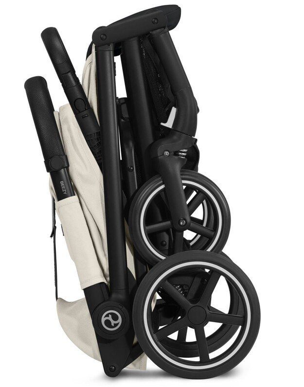 Vežimėlis Cybex Beezy BLK Canvas White, baltas