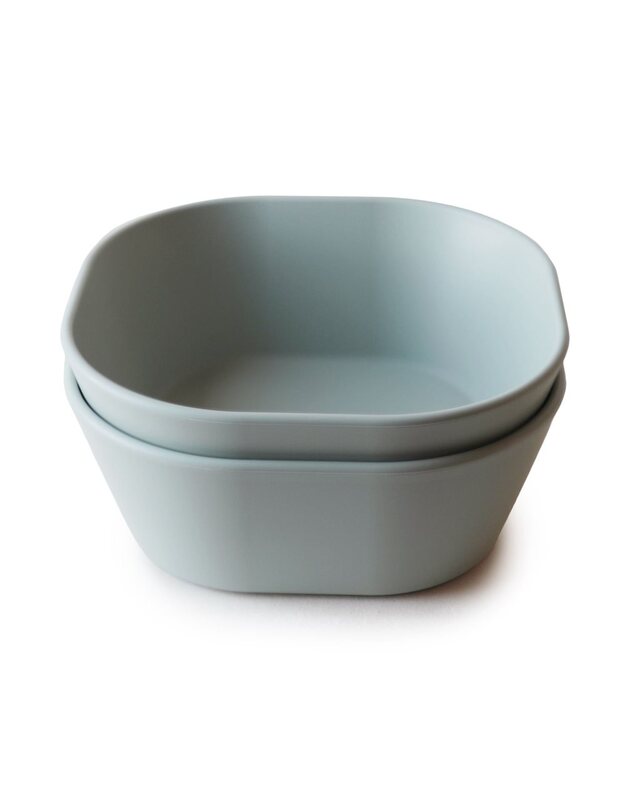 Mushie square dinner bowls Sage, 2pk