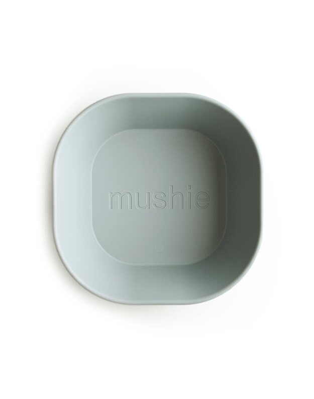 Mushie square dinner bowls Sage, 2pk