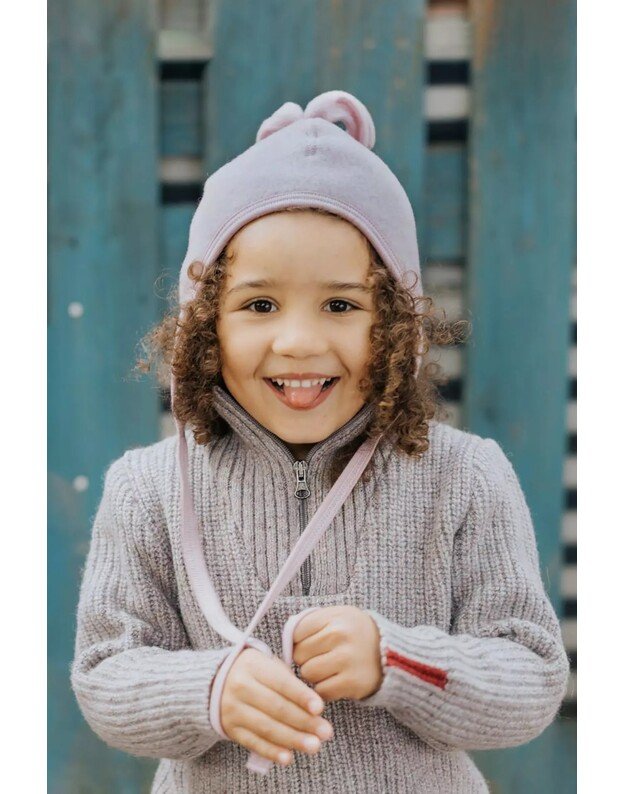 Engel merino wool children's hat Rosewood Melange 1
