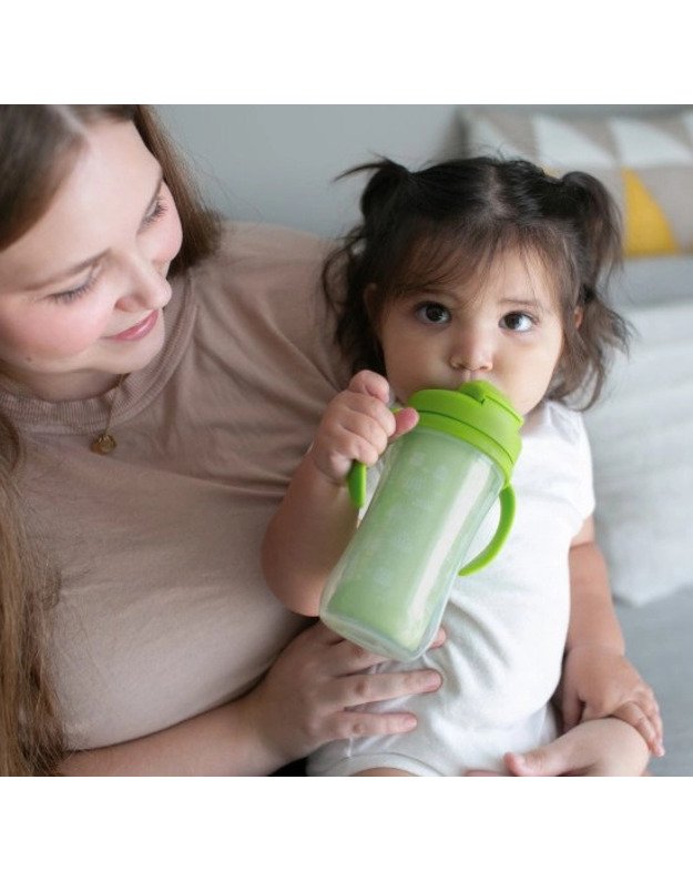 Dr Brown's krūzīte ar dubultām sieniņām, ar salmiņu 300 ml, zaļš 5 Dr Brown's krūzīte ar dubultām sieniņām, ar salmiņu 300 ml, zaļš 5