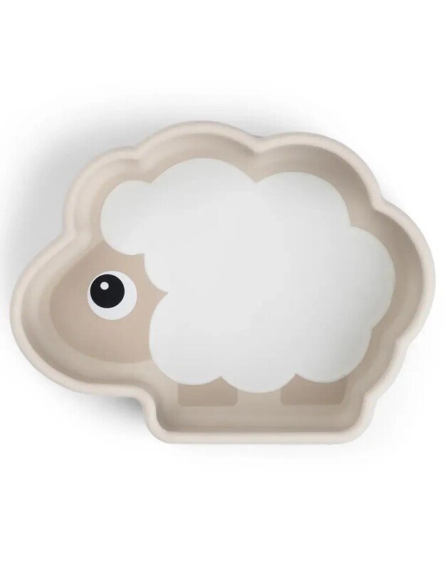 Done by Deer prilimpantis silikoninis dubenėlis Stick & Stay Sheepy, smėlio spalvos