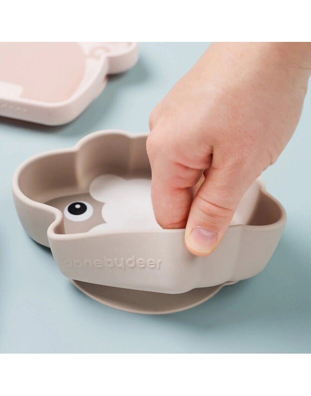 Done by Deer prilimpantis silikoninis dubenėlis Stick & Stay Sheepy, smėlio spalvos 4