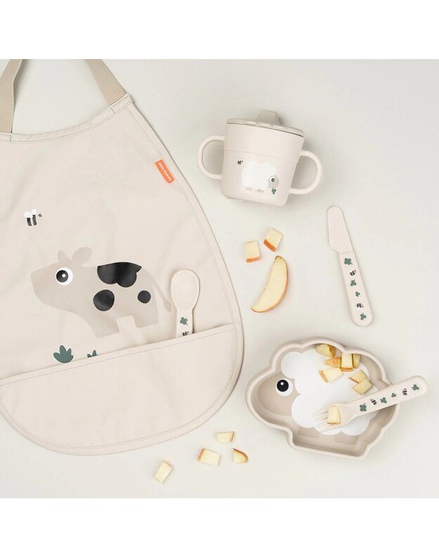 Done by Deer prilimpantis silikoninis dubenėlis Stick & Stay Sheepy, smėlio spalvos 5