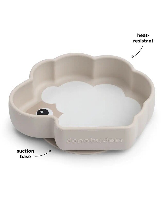 Done by Deer prilimpantis silikoninis dubenėlis Stick & Stay Sheepy, smėlio spalvos 1