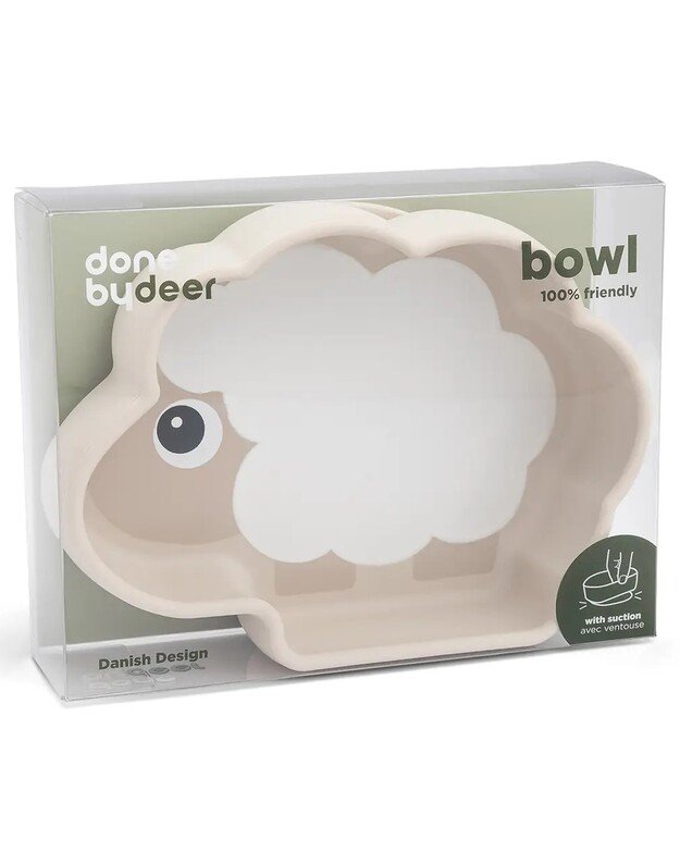 Done by Deer prilimpantis silikoninis dubenėlis Stick & Stay Sheepy, smėlio spalvos 6