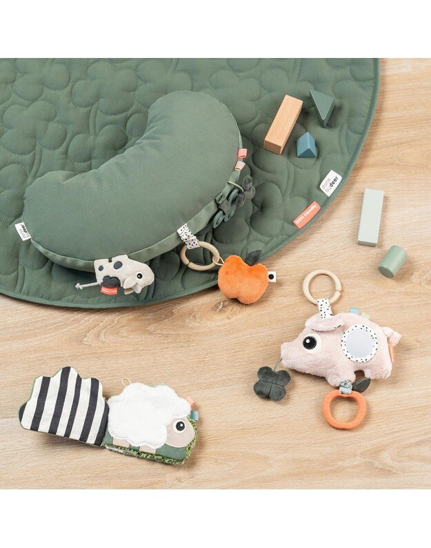 Done by Deer kabantis sensorinis veiklos žaislas Pigee, rausvas 2