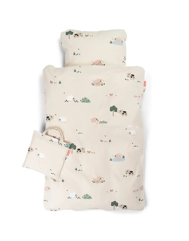 Done by Deer patalynės komplektas Junior INT Tiny Farm, smėlio spalvos