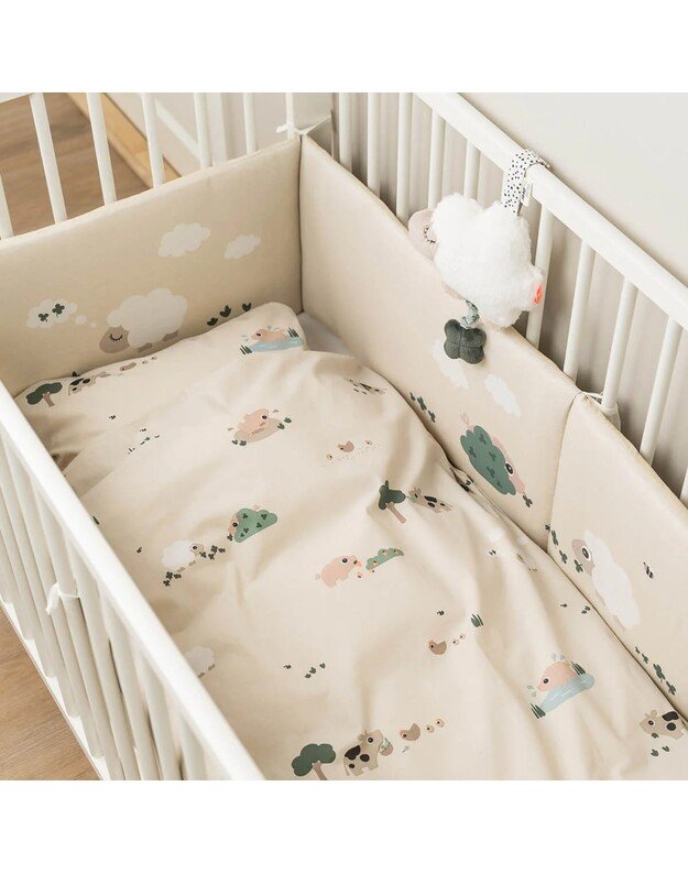 Done by Deer patalynės komplektas Junior INT Tiny Farm, smėlio spalvos 1