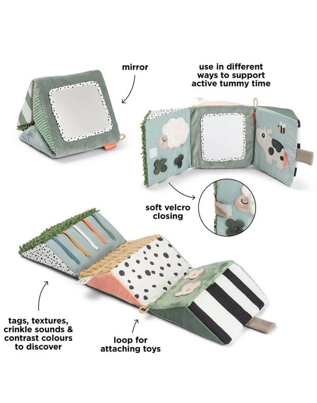 Done by Deer sensorinis išlankstomas lavinamasis žaislas su veidrodžiu Tiny Farm 3