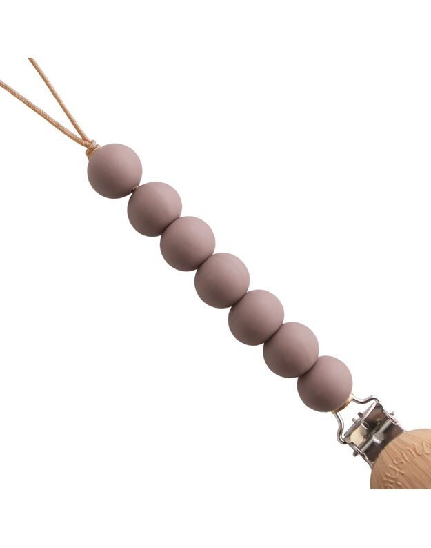 MUSHIE silikoninis čiulptuko laikiklis HALO Ash, pelenų spalvos 1