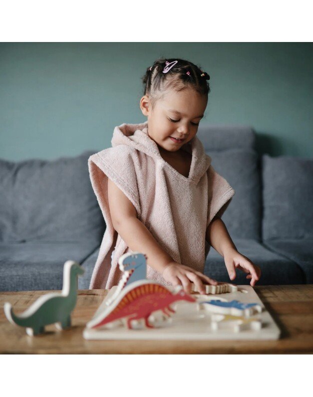 Mushie rankšluostis - pončas Bear Blush, rausvas 4