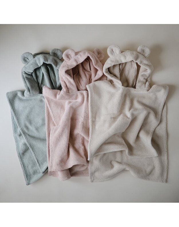 Mushie rankšluostis - pončas Bear Blush, rausvas 7