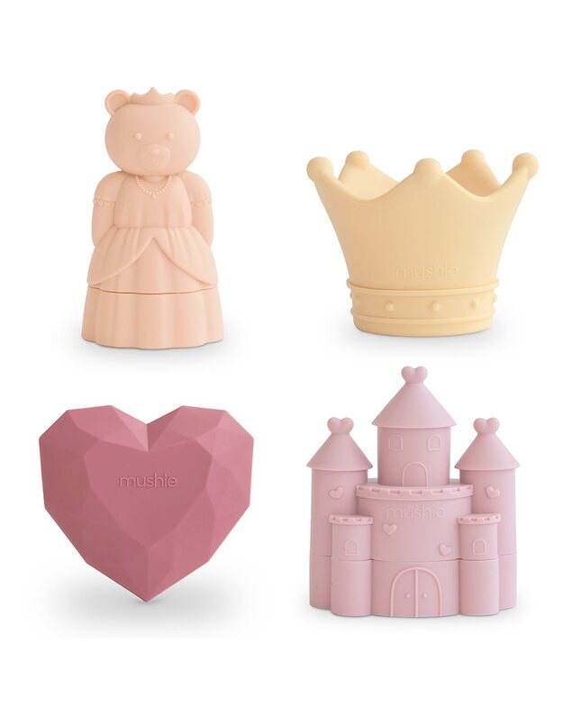 Mushie silikoniniai vonios žaislai Princess, 4 vnt.