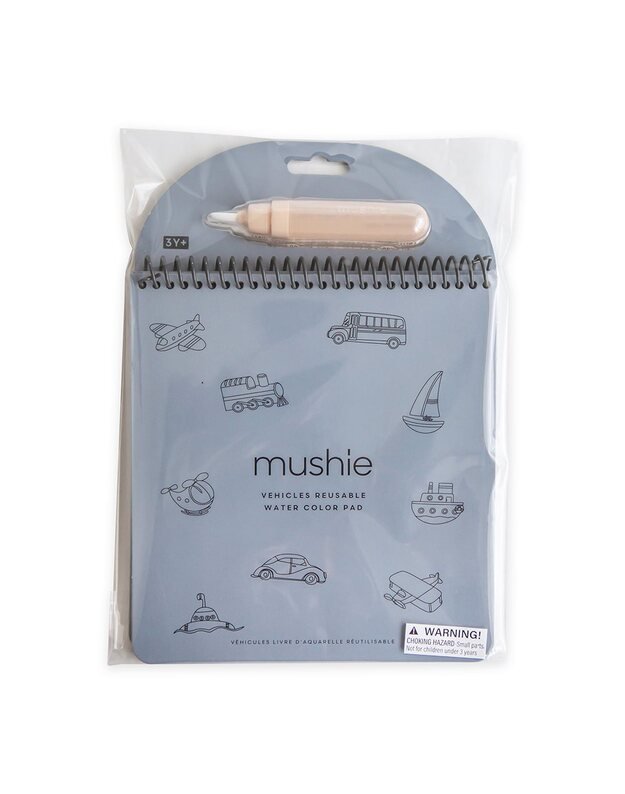 Mushie daugkartinė vandens spalvinimo knygelė Vehicles 3