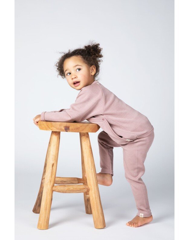 Engel ekologiškos merino vilnos ir šilko vaikiškos tamprės - leginsai Dusty Rose, rausvos 1