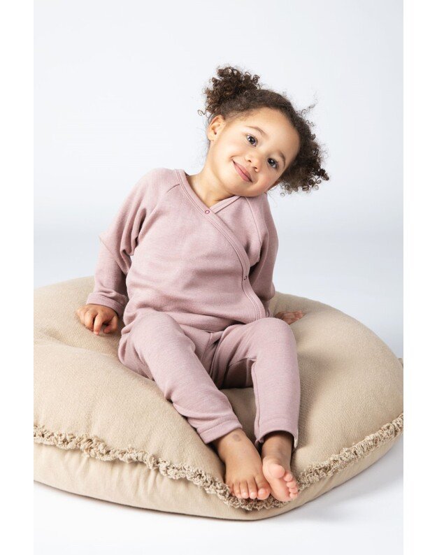 Engel ekologiškos merino vilnos ir šilko vaikiškos tamprės - leginsai Dusty Rose, rausvos 3