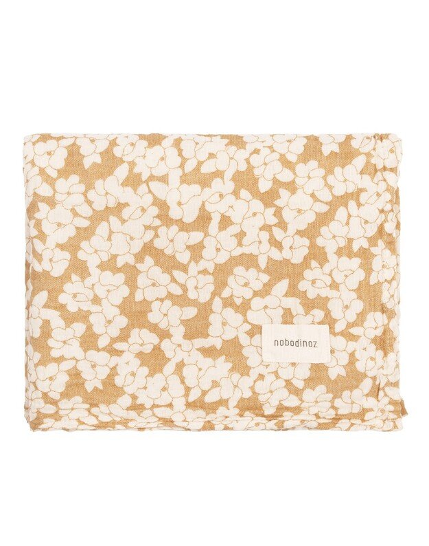 Nobodinoz dvigubo muslino pledukas WABI-SABI GOLDEN BROWN SAKURA 2