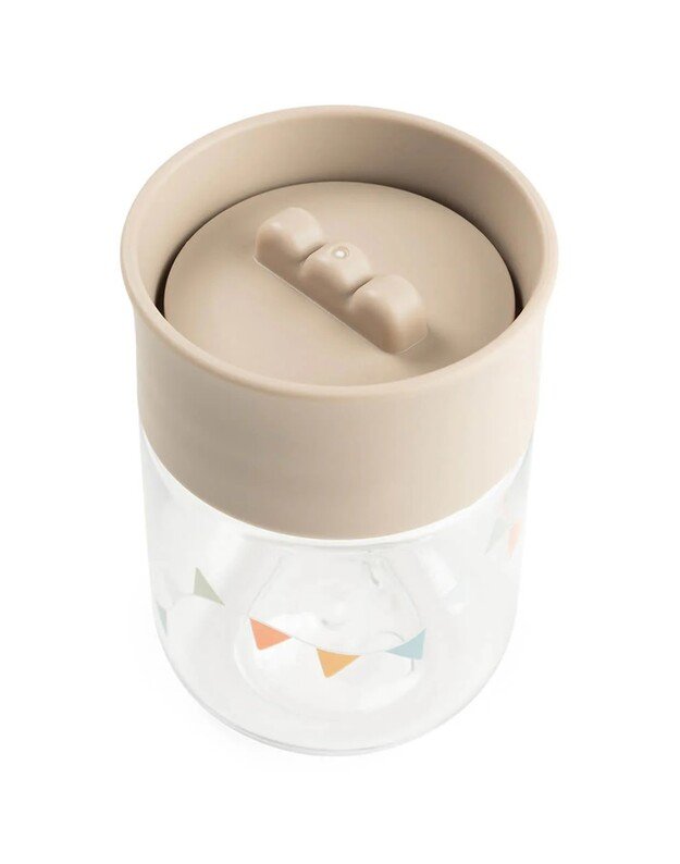 Done by Deer mokymosi gertuvė 360° Celebration, 260ml, smėlio spalvos