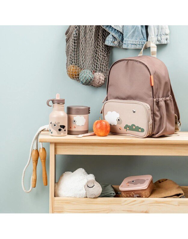 Done by Deer nerūdijančio plieno gertuvė su šiaudeliu Tiny Farm, rausva