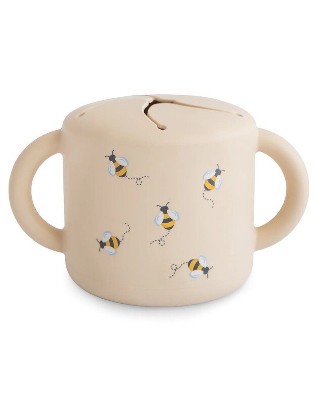Mushie silikoninis užkandžių puodelis Bees