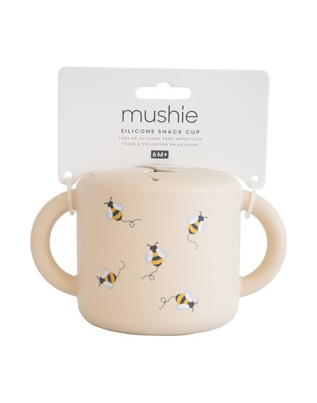 Mushie silikoninis užkandžių puodelis Bees