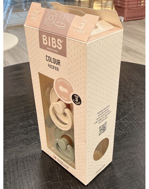 BIBS Colour čiulptukai Sage / Ivory nuo 18mėn, 2 vnt (pažeista)