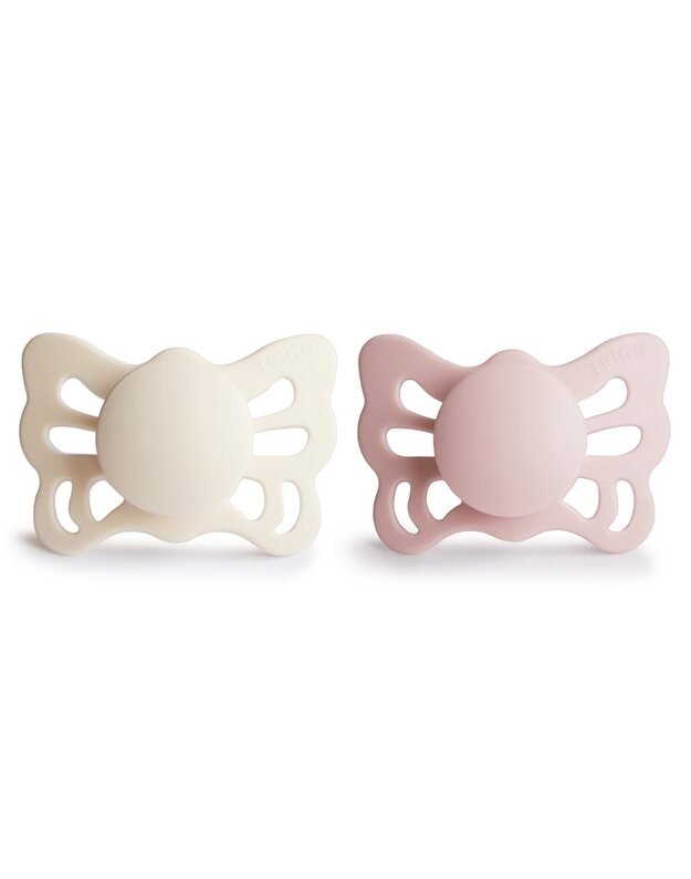 FRIGG Butterfly silikoniniai anatominiai čiulptukai Cream/Blush, 2vnt, įvairių dydžių