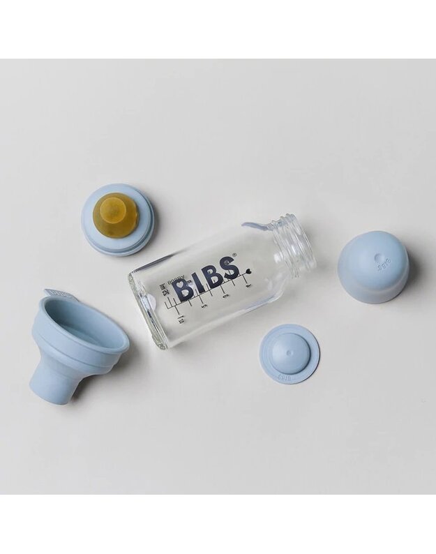 BIBS stiklinis buteliukas, pilnas komplektas, 110 ml