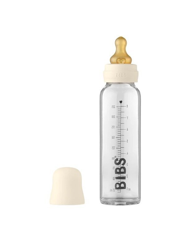 BIBS stiklinis buteliukas, pilnas komplektas, 225 ml