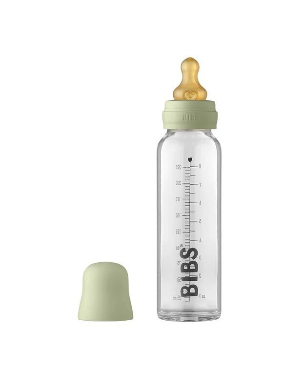 BIBS stiklinis buteliukas, pilnas komplektas, 225 ml