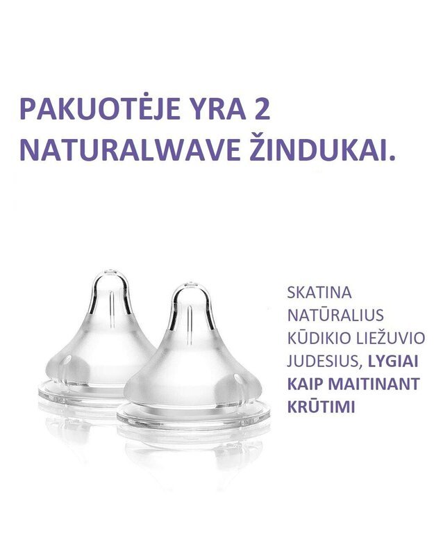 Lansinoh vidutinio pratekėjimo žindukai Medium Flow Natural Wave