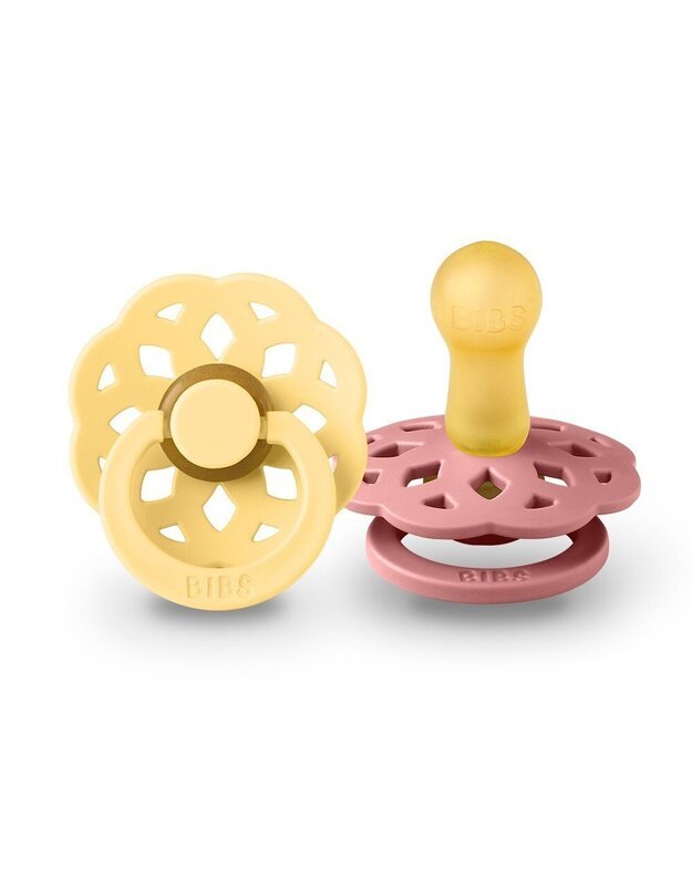 BIBS Boheme pacifiers Pale Butter / Dusty Pink, 2 pk, various sizes