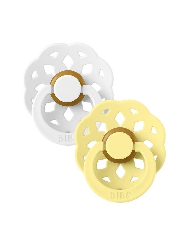BIBS Boheme pacifiers White / Sunshine, 2 pk, various sizes