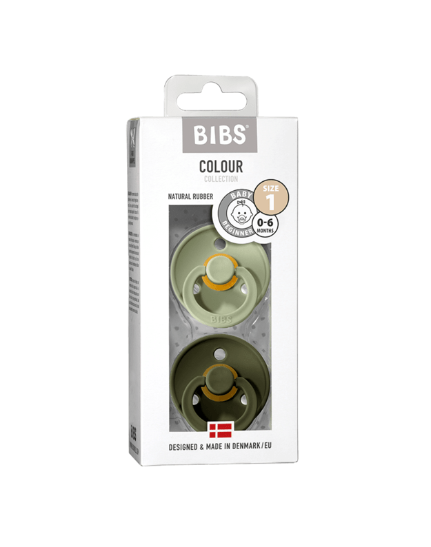 BIBS Colour čiulptukai Sage / Hunter Green 0-6 mėn, 2 vnt