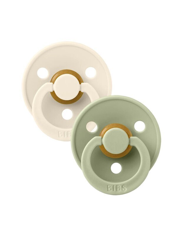 BIBS Colour pacifiers Ivory / Sage (anatomic), 2 pk, various sizes