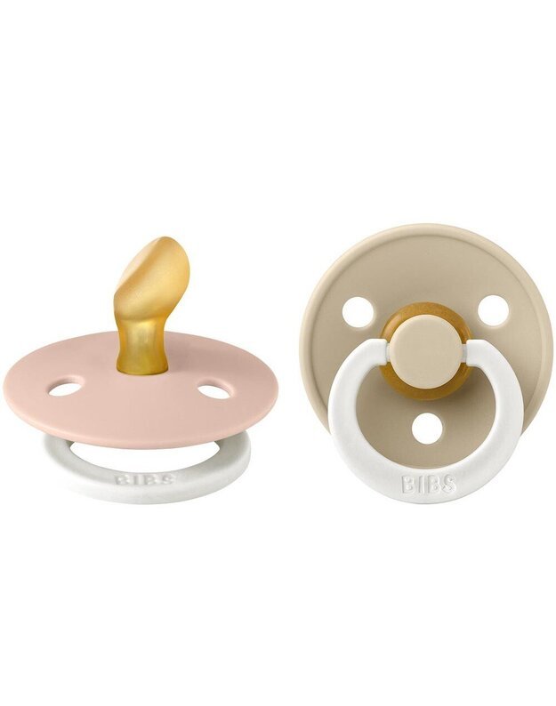 BIBS Colour glow-in-the-dark pacifiers Blush / Vanilla (anatomic teat) 0-6 months, 2 pk