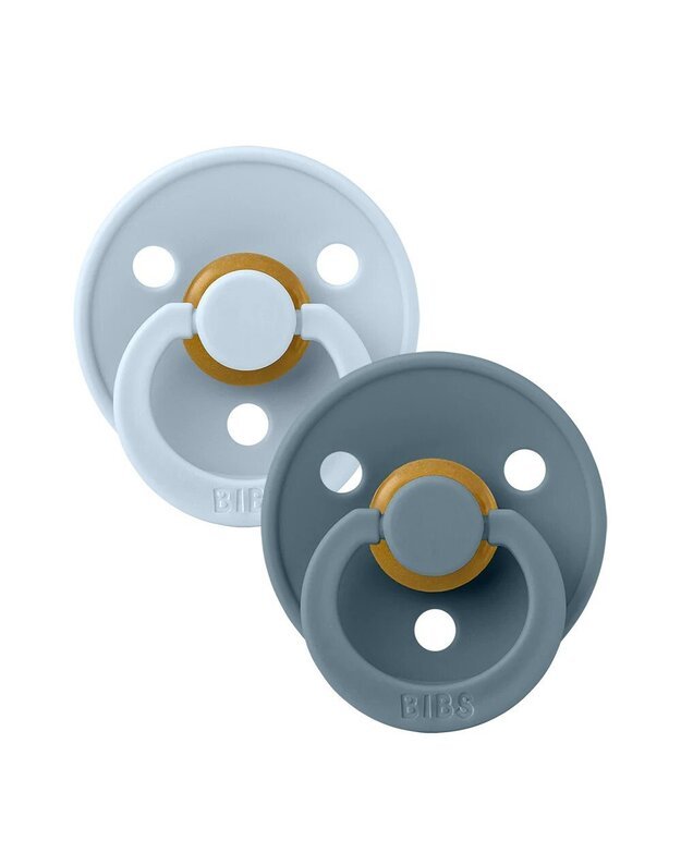 BIBS Colour pacifiers Baby Blue / Petrol (symmetric teat), 2 pk, various sizes