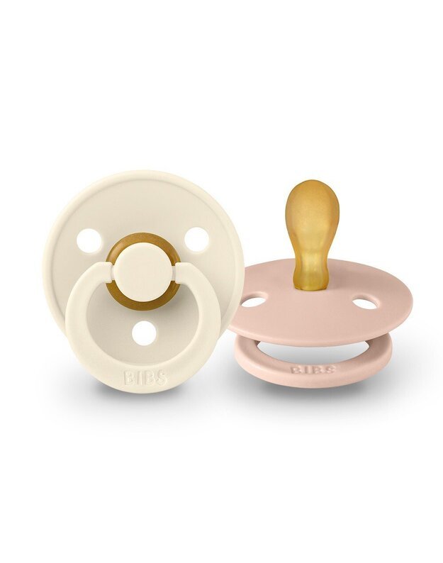 BIBS Colour pacifiers Ivory / Blush (symmetric teat), 2 pk, various sizes