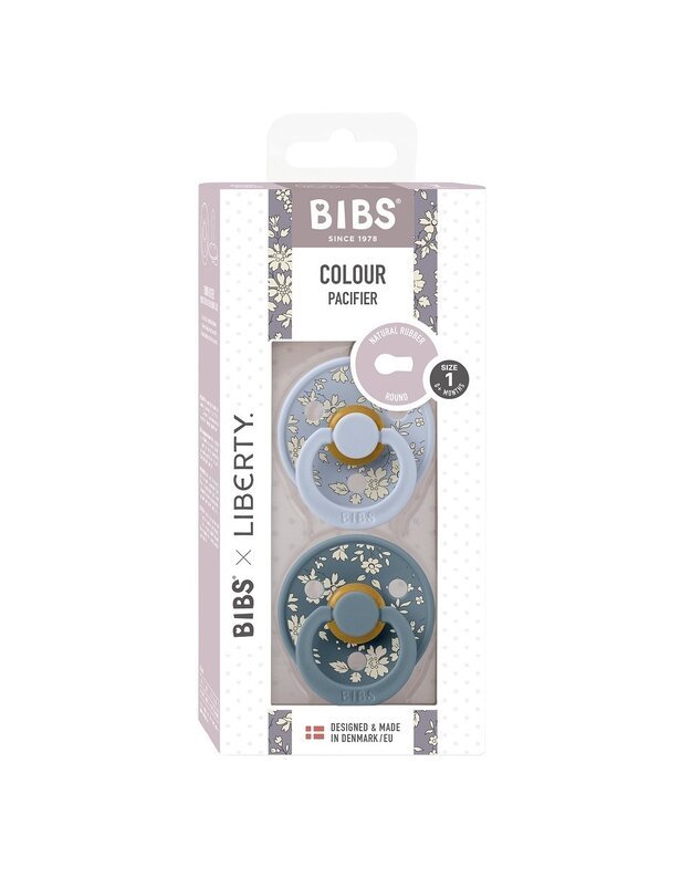 BIBS x Liberty Colour čiulptukai Capel Dusty Blue mix, 2 vnt, įvairių dydžių