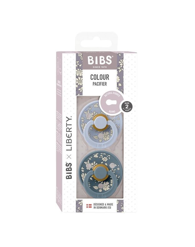 BIBS x Liberty Colour čiulptukai Capel Dusty Blue mix, 2 vnt, įvairių dydžių