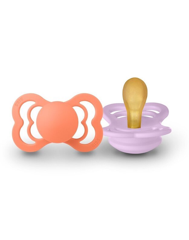 BIBS Supreme čiulptukai Papaya / Violet Sky, 2 vnt, įvairių dydžių